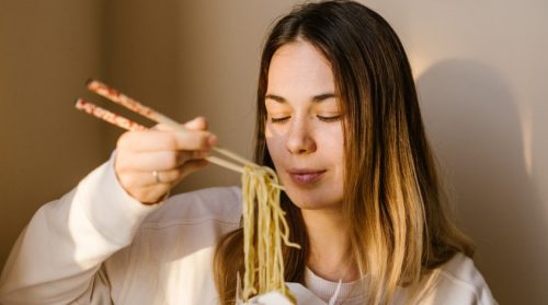 Move Food Slowly Towards Your Mouth