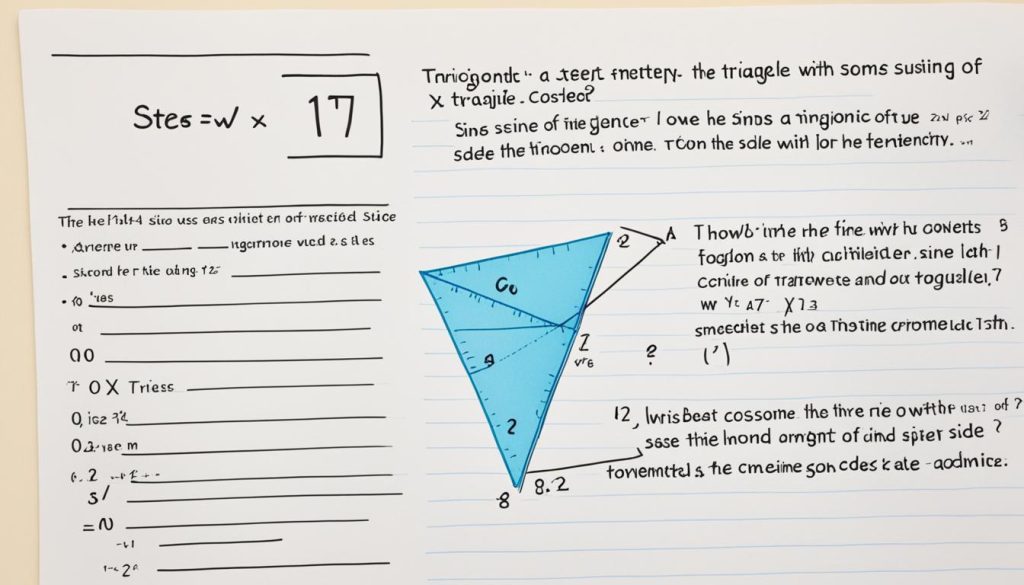area of a triangle using trigonometry